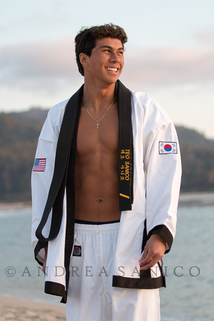 Teo Photo Shoot - black belt and water polo