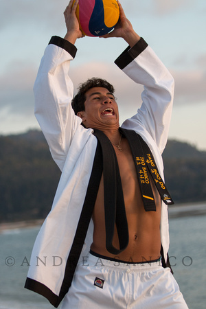Teo Photo Shoot - black belt and water polo